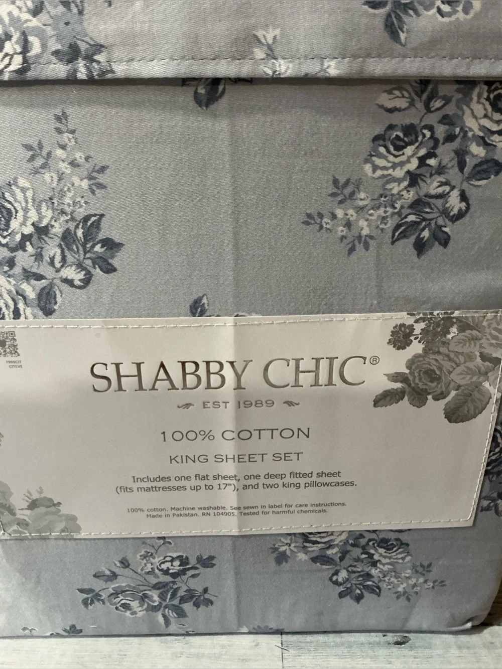 Shabby Chic 4Pc King Size Cotton Floral Sheet Set